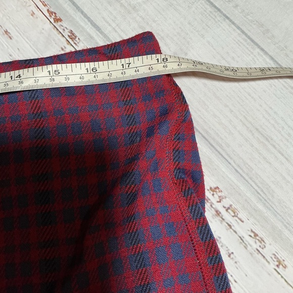 Maeve for Anthropologie red/blue plaid high-rise flare pull-on pants. Size XL. - Picture 7 of 10